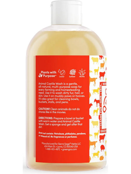 Green Goo, Animal Castile Wash Unscented, 12 oz