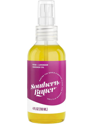 Southern Butter, Massage Oil, Rose + Lavender, 4 fl oz