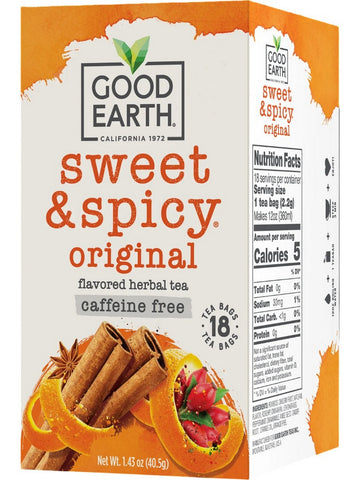 ** 12 PACK ** Good Earth Tea, Sweet & Spicy Peppermint, Caffeine Free, 18 Teabags