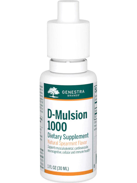 Genestra, D-Mulsion 1000 Dietary Supplement, Natural Spearmint Flavor, 1 fl oz