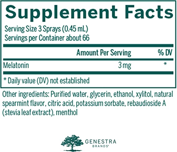 Genestra, Melatonin Spray Dietary Supplement, 1 fl oz