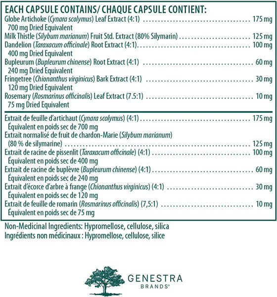 Genestra, Liver Support & Detoxification Dietary Supplement, 60 Vegetarian Capsules