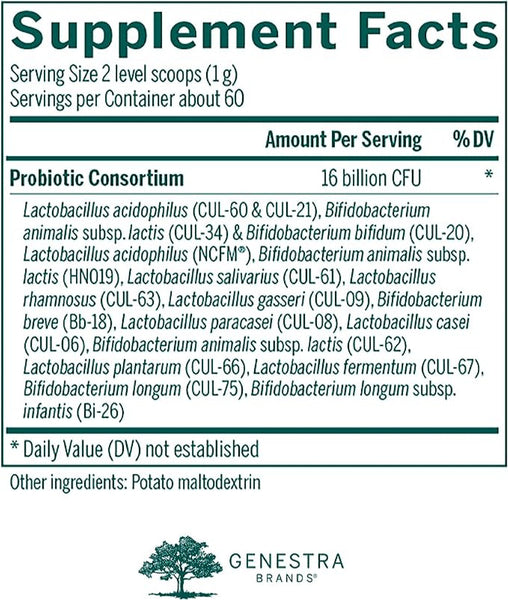 Genestra, HMF multi strain powder Daily Probiotic Supplement, 2.1 oz