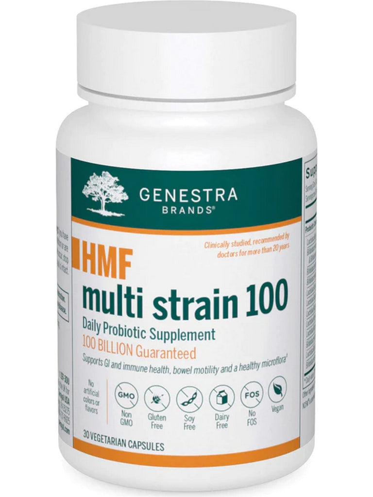 Genestra, HMF multi strain 100 Daily Probiotic Supplement, 30 Vegetarian Capsules