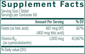 Genestra, Bio B12 + Folic Acid Dietary Supplement, 60 Chewable Tablets