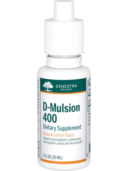 Genestra, D-Mulsion 400 Dietary Supplement, Natural Lemon Flavor, 1 fl oz