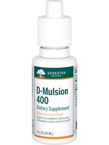 Genestra, D-Mulsion 400 Dietary Supplement, Natural Lemon Flavor, 1 fl oz