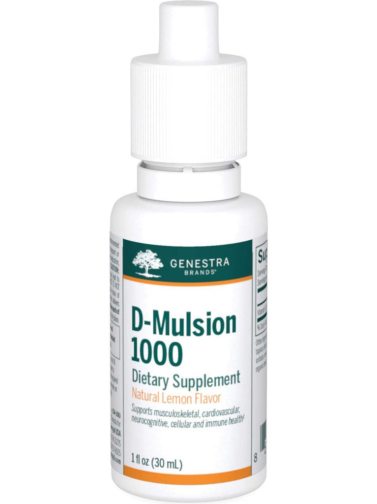 Genestra, D-Mulsion 1000 Dietary Supplement, Natural Lemon Flavor, 1 fl oz