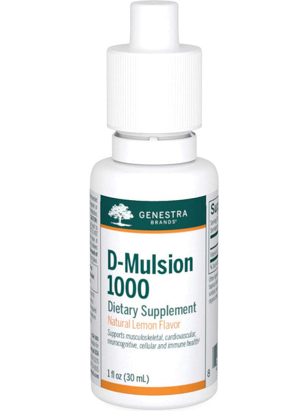 Genestra, D-Mulsion 1000 Dietary Supplement, Natural Lemon Flavor, 1 fl oz