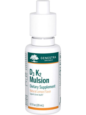 Genestra, D3 K2 Mulsion Dietary Supplement, Natural Lemon Flavor, 0.7 fl oz
