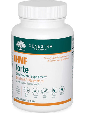 Genestra, HMF Forte Daily Probiotics Supplement, 10 Billion CFU Guaranteed, 120 Vegetarian Capsules
