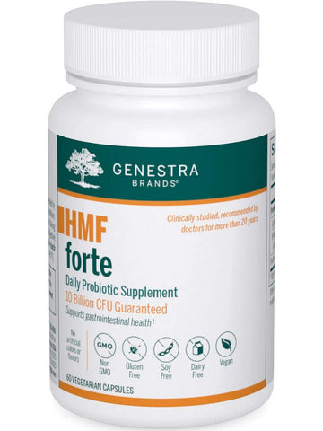 Genestra, HMF Forte Daily Probiotics Supplement, 10 Billion CFU Guaranteed, 60 Vegetarian Capsules