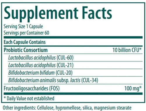 Genestra, HMF Forte Daily Probiotics Supplement, 10 Billion CFU Guaranteed, 60 Vegetarian Capsules