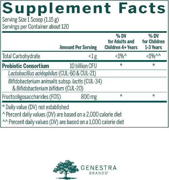 Genestra, HMF Super Powder Probiotic Supplement, 4.9 oz