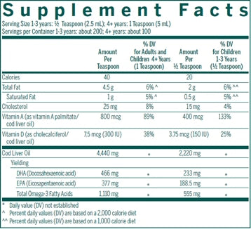 Genestra, Cod Liver Oil Forte Dietary Supplement with Vitamins A & D, 16.9 fl oz