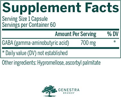 Genestra, GABA 700 Dietary Supplement, 60 Vegetarian Capsules