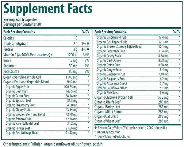 Genestra, Phyto Greens Capsules Dietary Supplement, 180 Vegetarian Capsules