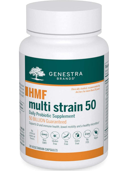 Genestra, HMF multi strain 50 Daily Probiotic Supplement, 30 Vegetarian Capsules