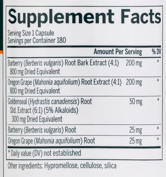 Genestra, Berberis Formula Dietary Supplement, 180 Vegetarian Capsules