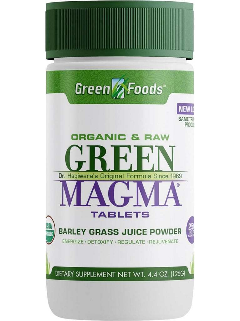 Green Foods, Organic and Raw Green Magma Tablets, 500 mg, 250 Tablets, 4.4 oz