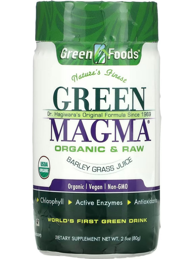 Green Foods, Green Magma, Organic and Raw Barley Grass Juice Powder, 2.8 oz