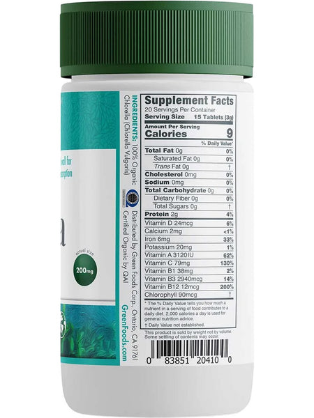 Green Foods, Organic Chlorella, 300 Tablets, 2.1 oz