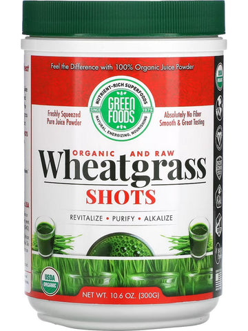 Green Foods, Organic and Raw Wheatgrass Shots, 10.6 oz