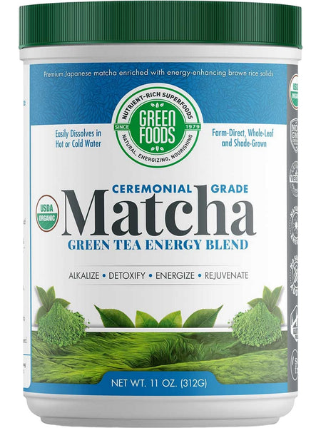 Green Foods, Ceremonial Grade Matcha Green Tea Energy Blend, 11 oz