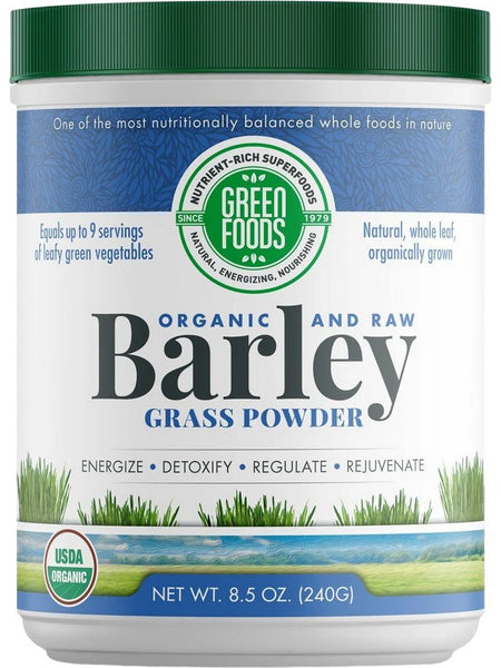 Green Foods, Organic and Raw Barley Grass Powder, 8.5 oz