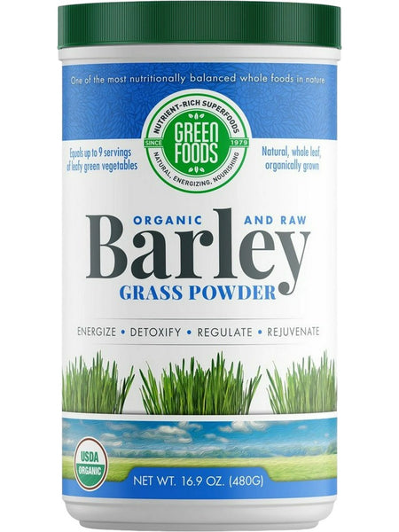 Green Foods, Organic and Raw Barley Grass Powder, 16.9 oz