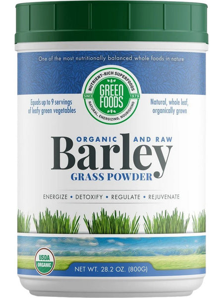 Green Foods, Organic and Raw Barley Grass Powder, 28.2 oz