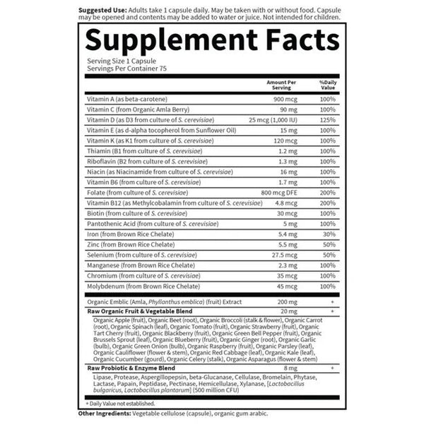 Garden of Life, Vitamin Code, Raw One for Women, 75 Vegetarian Capsules