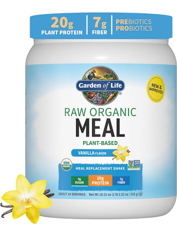 Garden of Life, Raw Organics, Meal, Vanilla, 18.52 oz