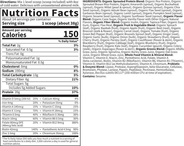 Garden of Life, Raw Organics, Meal, Lightly Sweet, 18.7 oz