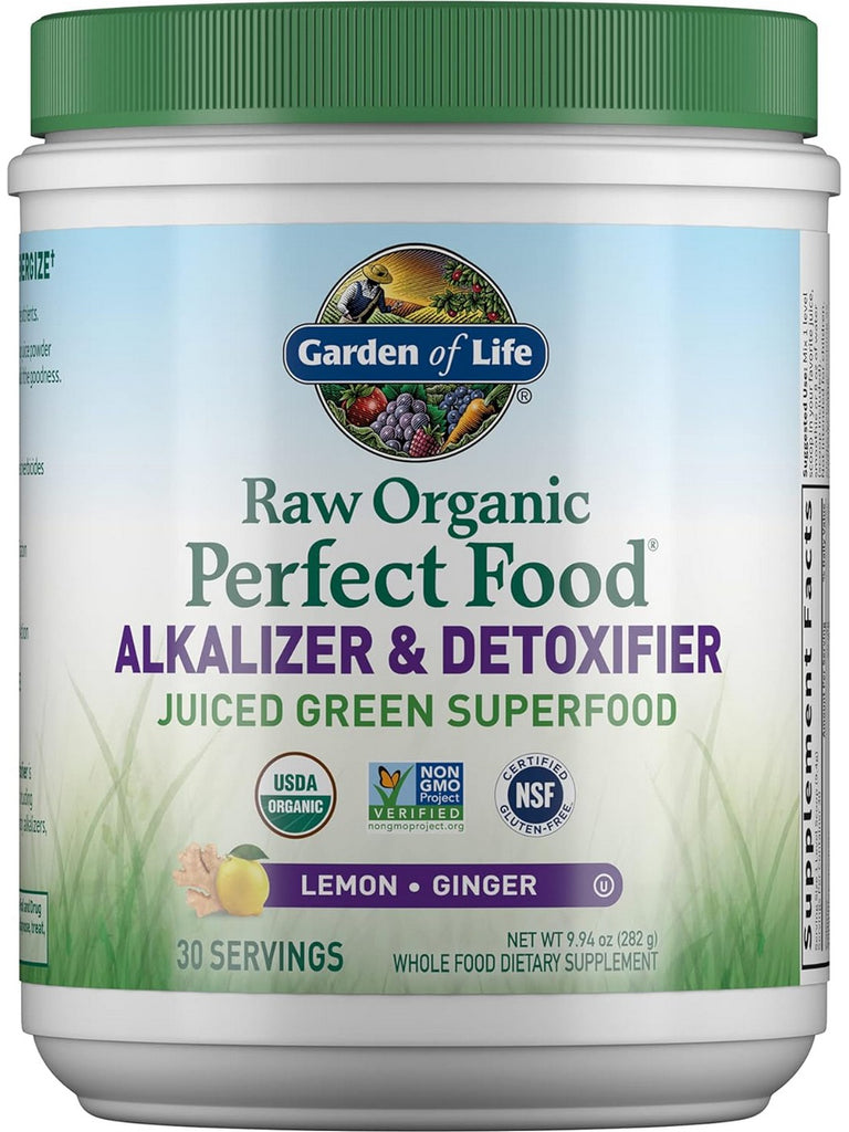 Garden of Life, Raw Organics, Perfect Food Alkalizer & Detoxifier, Lemon Ginger, 9.94 oz