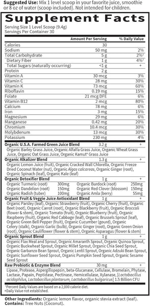 Garden of Life, Raw Organics, Perfect Food Alkalizer & Detoxifier, Lemon Ginger, 9.94 oz