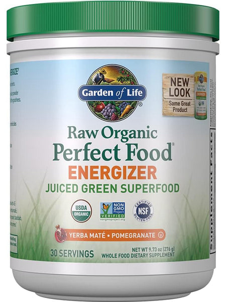 Garden of Life, Raw Organics, Perfect Food Energizer, Yerba Mate Pomegranate, 9.73 oz