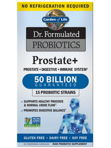 Garden of Life, Dr. Formulated Probiotics, Prostate+, Shelf Stable, 60 Vegetarian Capsules