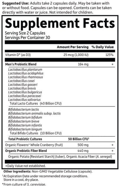 Garden of Life, Dr. Formulated Probiotics, Prostate+, Shelf Stable, 60 Vegetarian Capsules