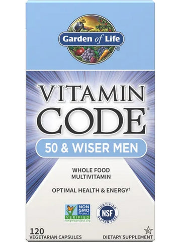 Garden of Life, Vitamin Code, 50 & Wiser Men, 120 Vegetarian Capsules