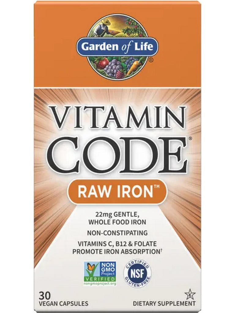 Garden of Life, Vitamin Code, Raw Iron, 30 Vegan Capsules