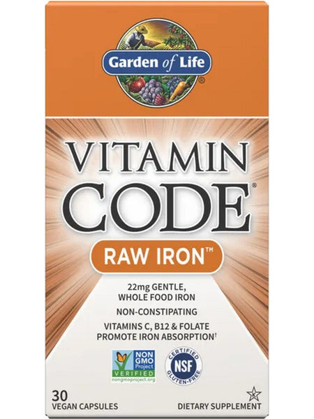 Garden of Life, Vitamin Code, Raw Iron, 30 Vegan Capsules