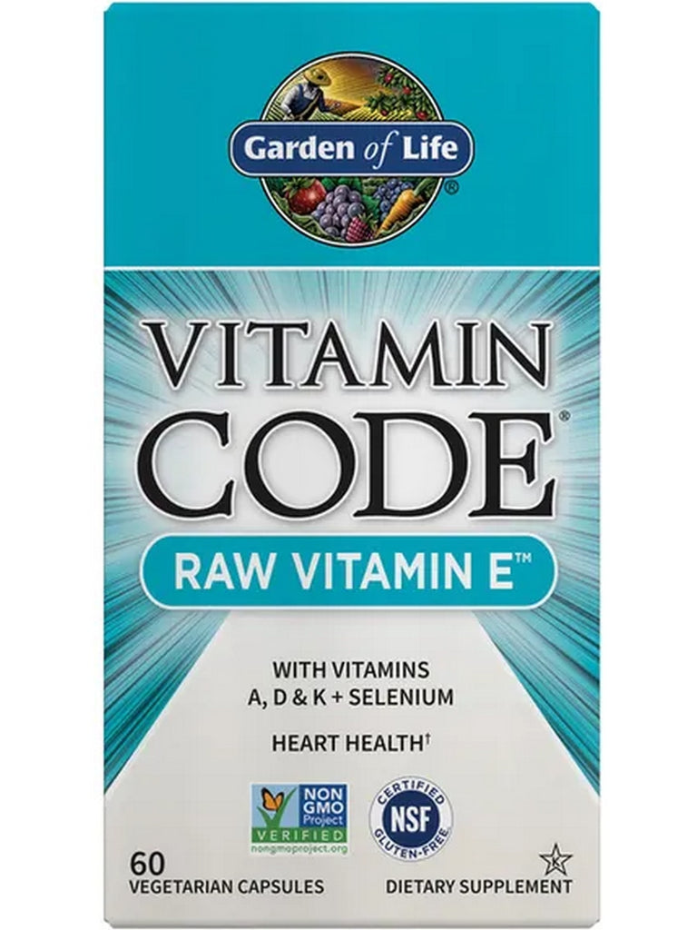 Garden of Life, Vitamin Code, Raw Vitamin E, 60 Vegetarian Capsules