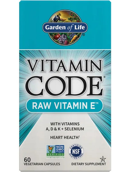 Garden of Life, Vitamin Code, Raw Vitamin E, 60 Vegetarian Capsules