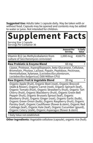 Garden of Life, Vitamin Code, Vitamin B12, 30 Vegan Capsules