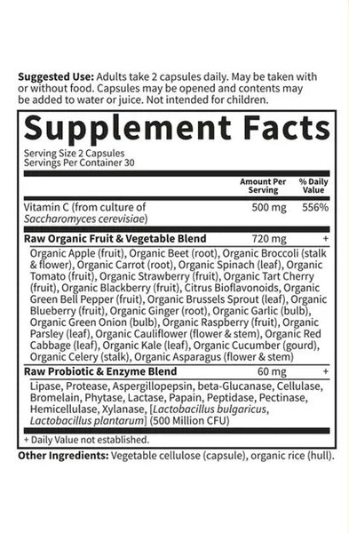 Garden of Life, Vitamin Code, Raw Vitamin C, 60 Vegan Capsules