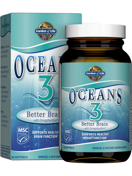 Garden of Life, Oceans 3-Better Brain, 90 Softgels