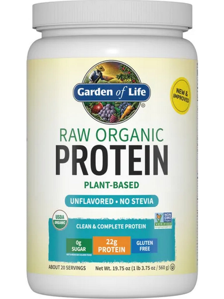 Garden of Life, Raw Organics, Protein Plant-Based, Unflavored, 19.75 oz
