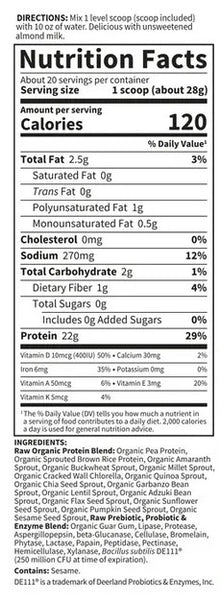 Garden of Life, Raw Organics, Protein Plant-Based, Unflavored, 19.75 oz