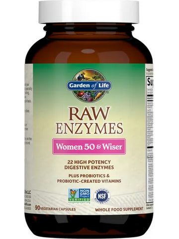 Garden of Life, Raw Enzymes Women 50 & Wiser, 90 Vegetarian Capsules